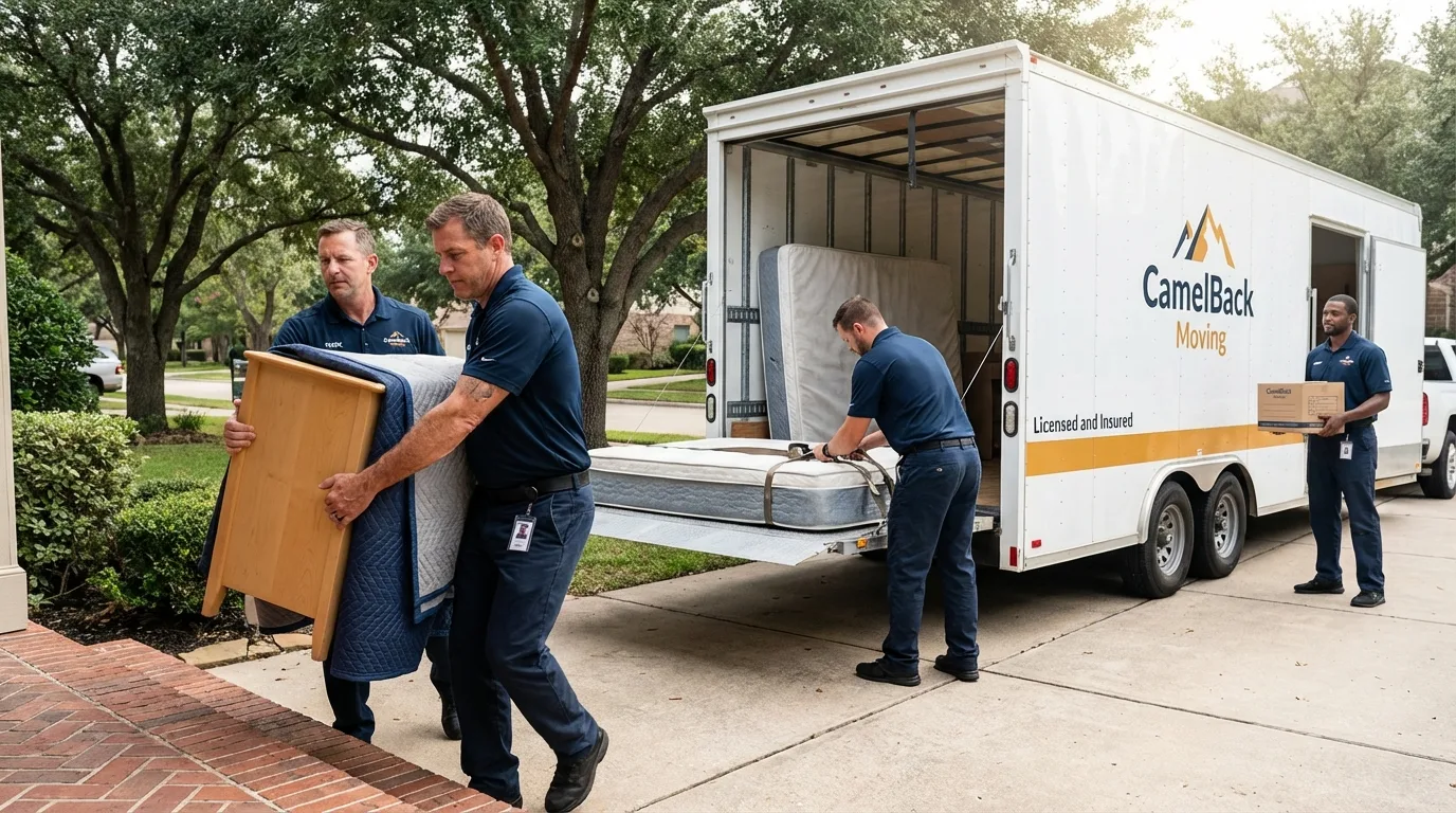 Crew loading residential truck for cross-state move from South Amboy, NJ