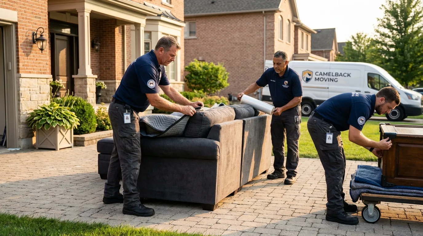 Large estate moving crew wrapping furniture in South Amboy, NJ