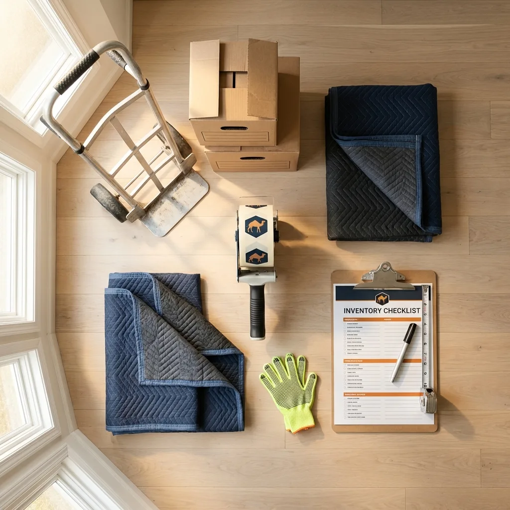 Professional moving supplies and packing materials layout for South Amboy residential relocations