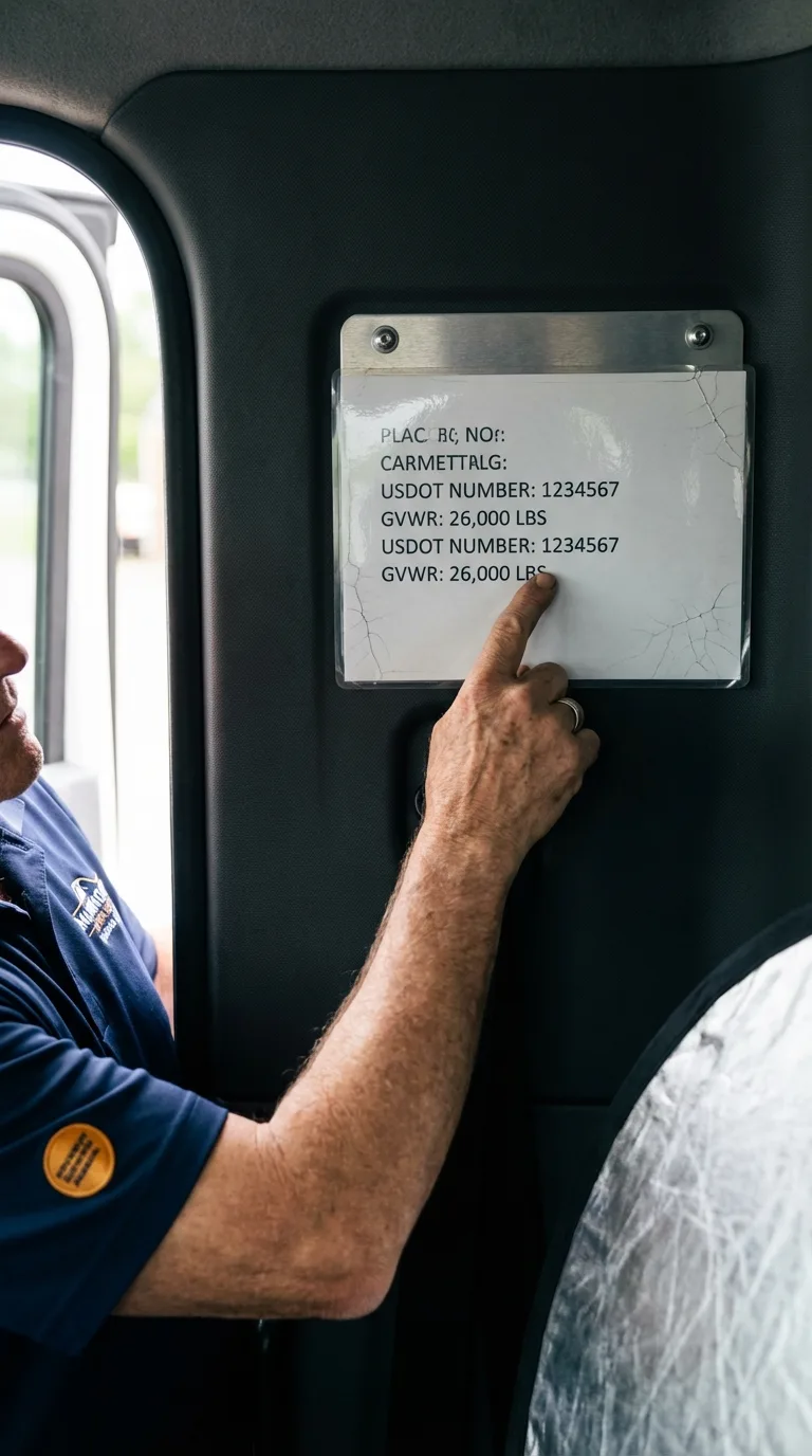 USDOT licensing placard verification in South Amboy